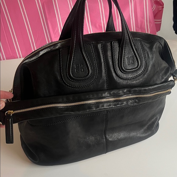 Givenchy Nightingale Black Leather Satchel with Top Handles and Detachable Strap - Picture 3 of 13
